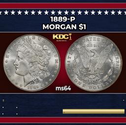 1889-p Morgan Dollar $1 Grades ms64
