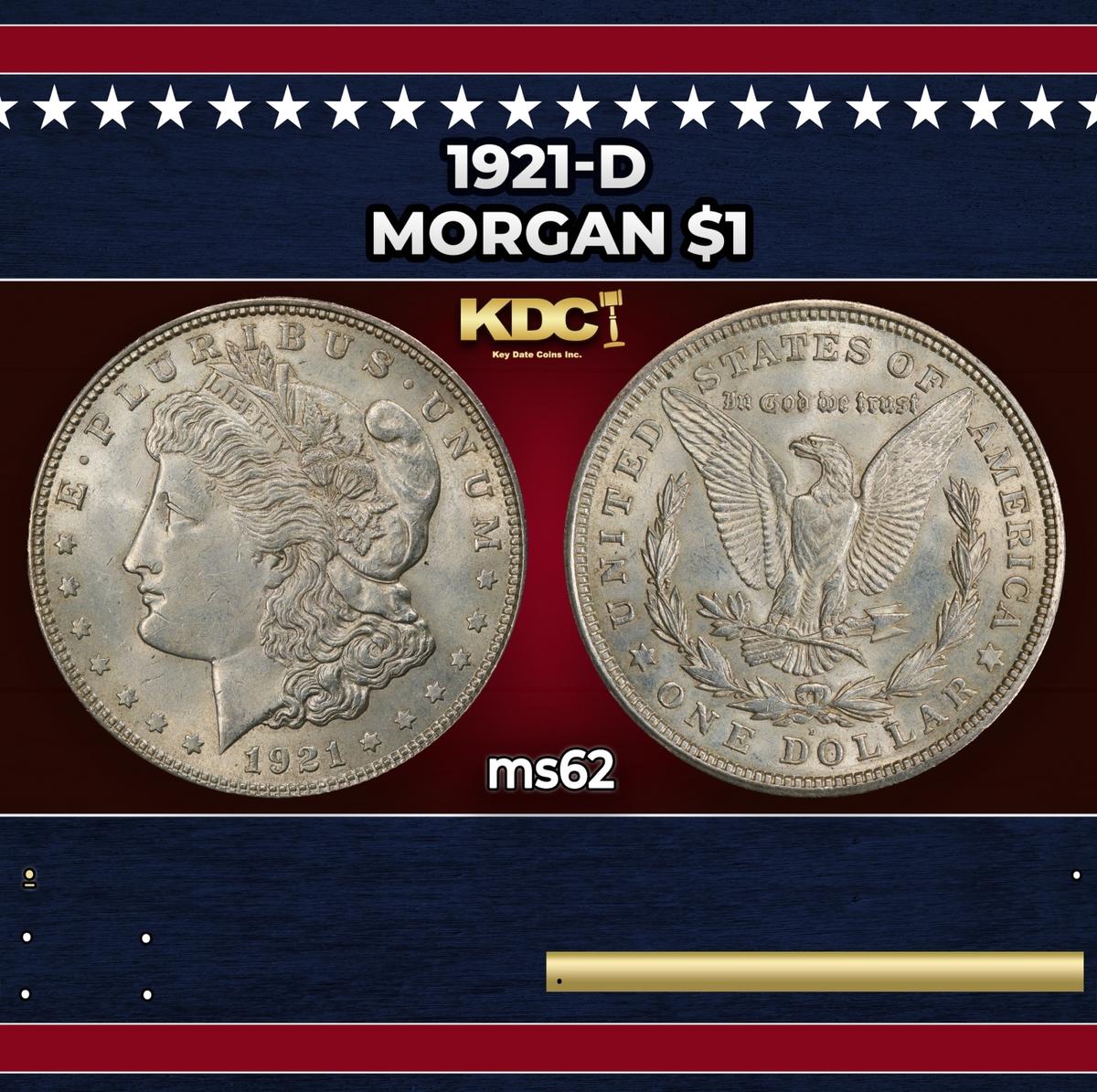 1921-d Morgan Dollar $1 Grades ms62