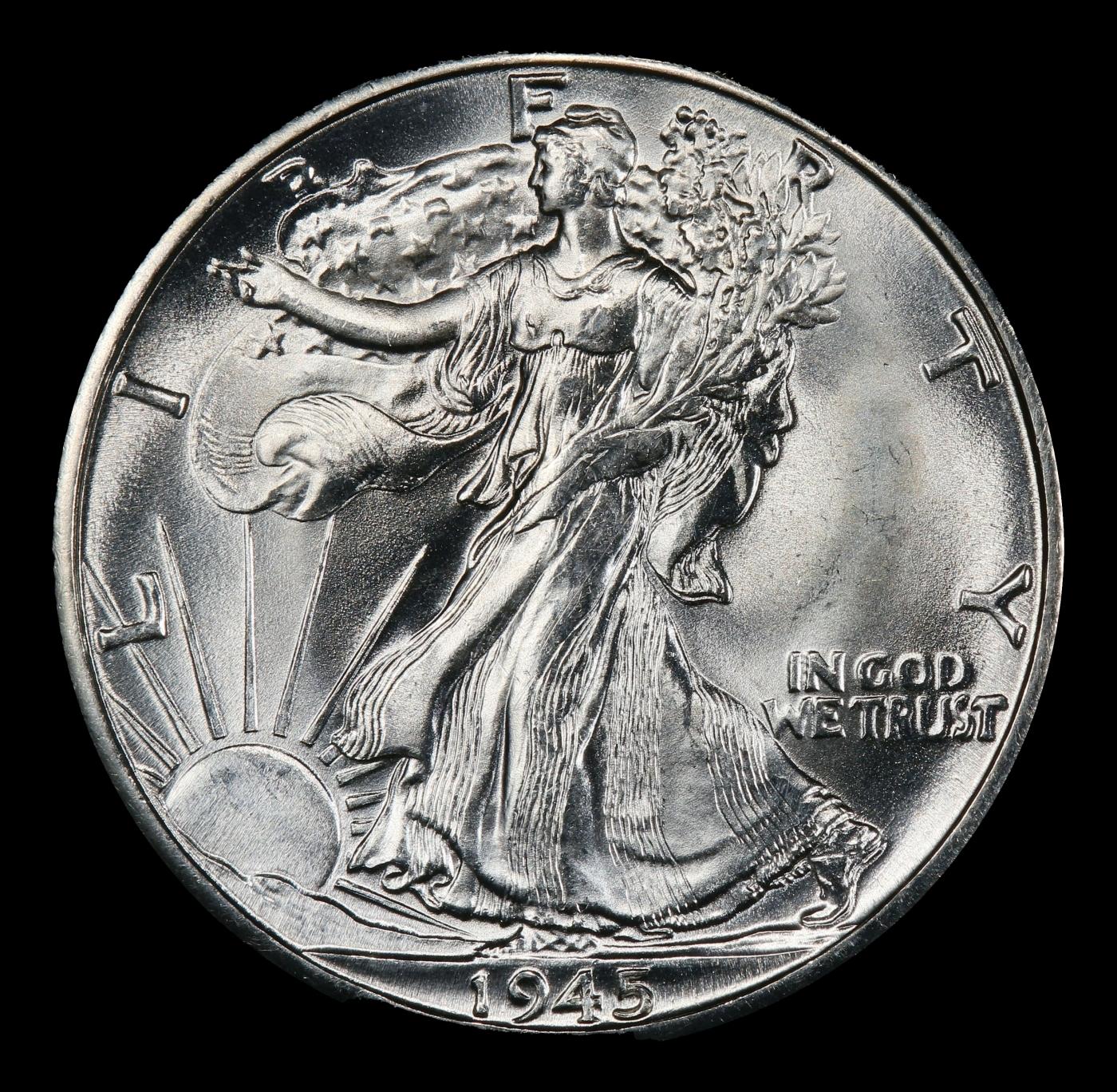 1945-d Walking Liberty Half Dollar 50c Grades ms66