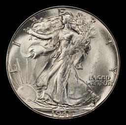 1945-s Walking Liberty Half Dollar 50c Grades ms66