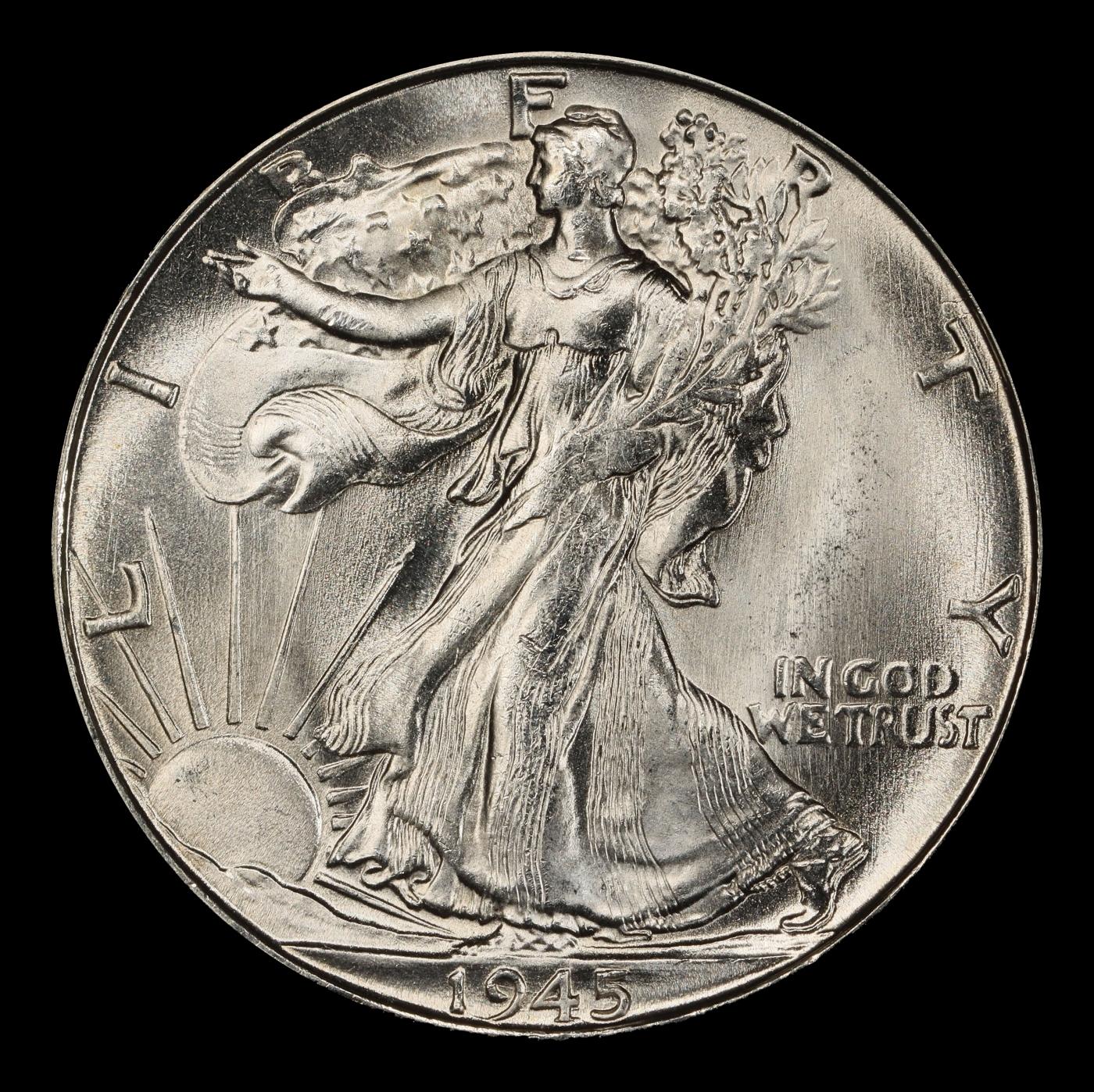 1945-s Walking Liberty Half Dollar 50c Grades ms66