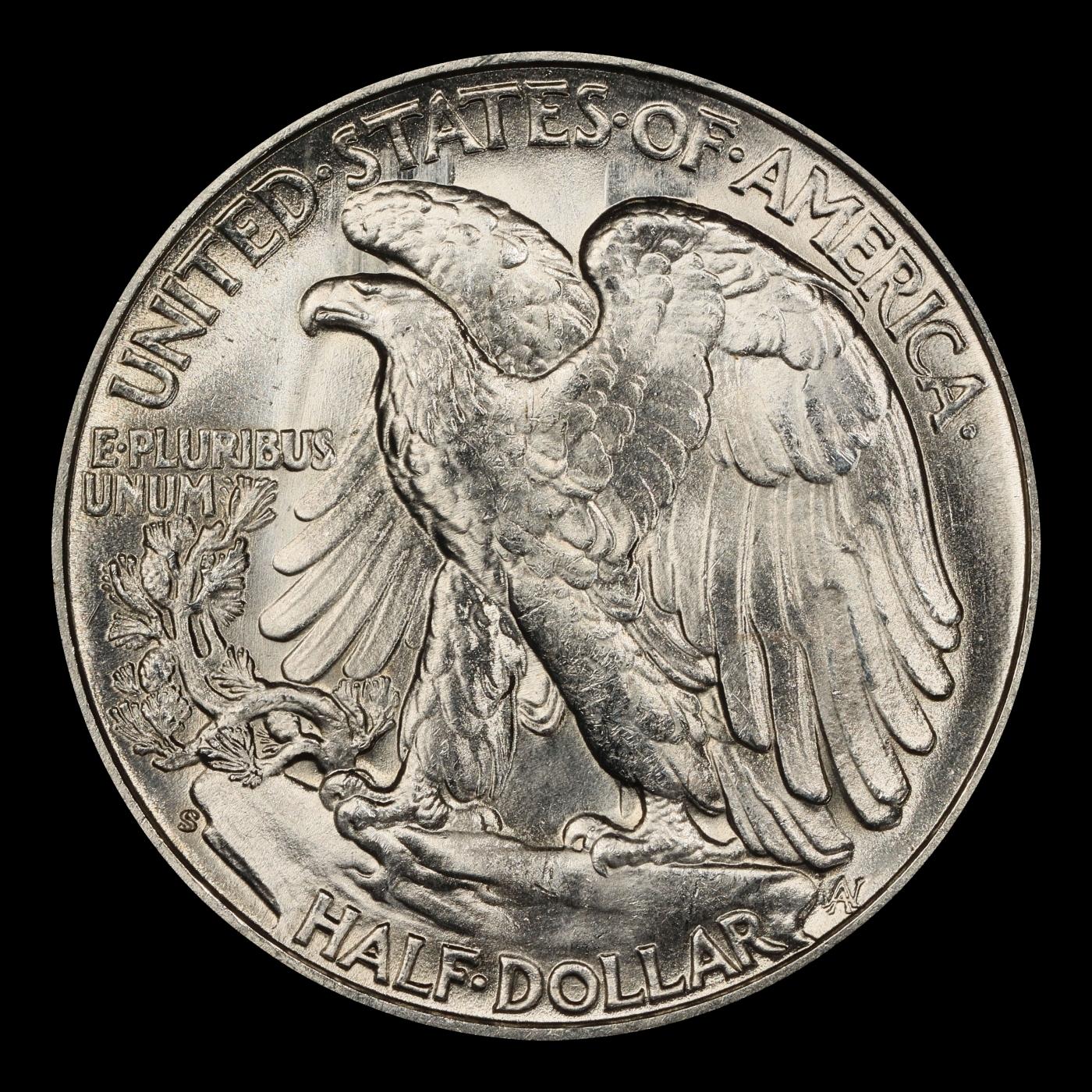 1945-s Walking Liberty Half Dollar 50c Grades ms66