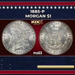 1885-p Morgan Dollar $1 Grades ms63