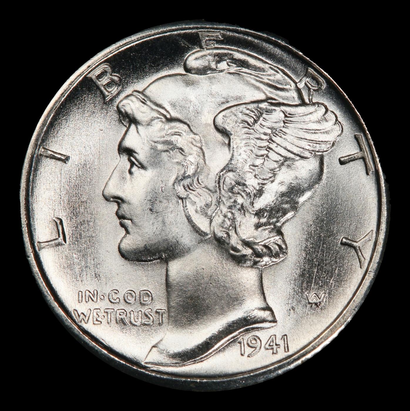 1941-d Mercury Dime 10c ms67 fsb SEGS