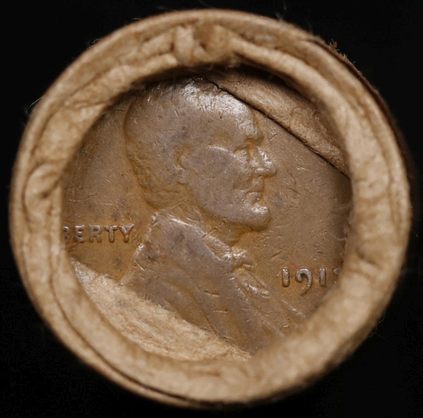 Lincoln Wheat Cent 1c Mixed Roll Orig Brandt McDonalds Wrapper, 1913-p end, Indian other end