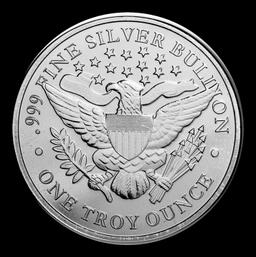 Barber Design Style - 1 oz Silver Round Round