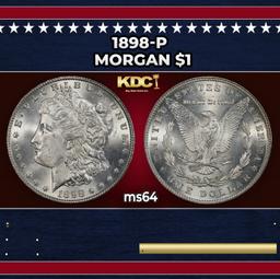 1898-p Morgan Dollar $1 Grades ms64