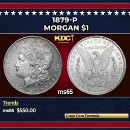 1879-p Morgan Dollar $1 Grades ms65