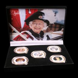 5 Coin Queen Elizabeth II - The Platnium Jubalee - Gold Plated Round Collection