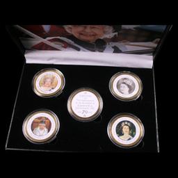 5 Coin Queen Elizabeth II - The Platnium Jubalee - Gold Plated Round Collection