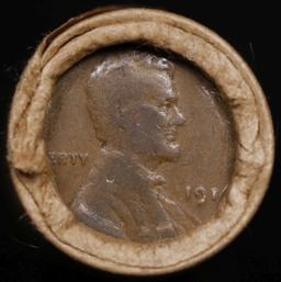 Lincoln Wheat Cent 1c Mixed Roll Orig Brandt McDonalds Wrapper, 1918-p end, Indian other end