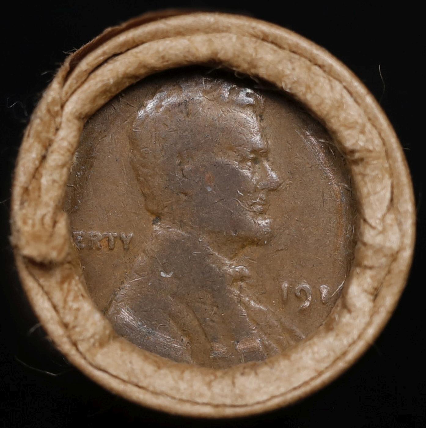 Lincoln Wheat Cent 1c Mixed Roll Orig Brandt McDonalds Wrapper, 1918-p end, Indian other end