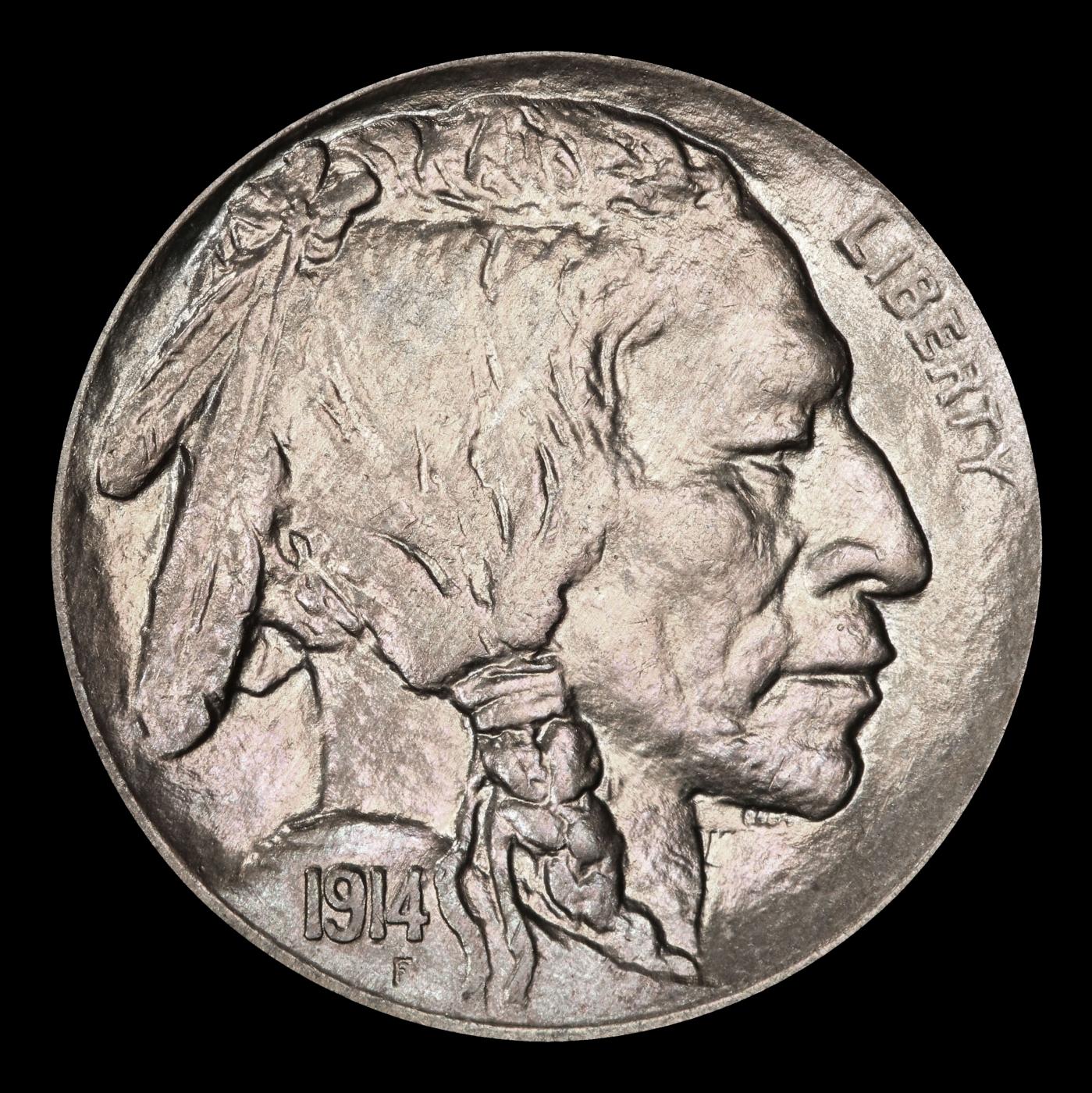 1914-p Buffalo Nickel 5c Grades ms64