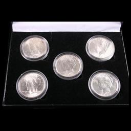 5x Coin Consecutive Peace Dollar Set 1922-1926-p ALL UNC, 5 Peace Dollars From Philly