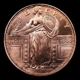 Standing Liberty Quarter Style - 1oz .999 Fine Copper Round