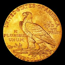 1913-p Gold Indian Half Eagle $5 ms64+ USCG
