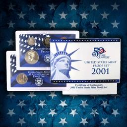1999-2008 Proof Set Run - 109 Coins, Full 50 State Quarters Run 10 Complete Sets