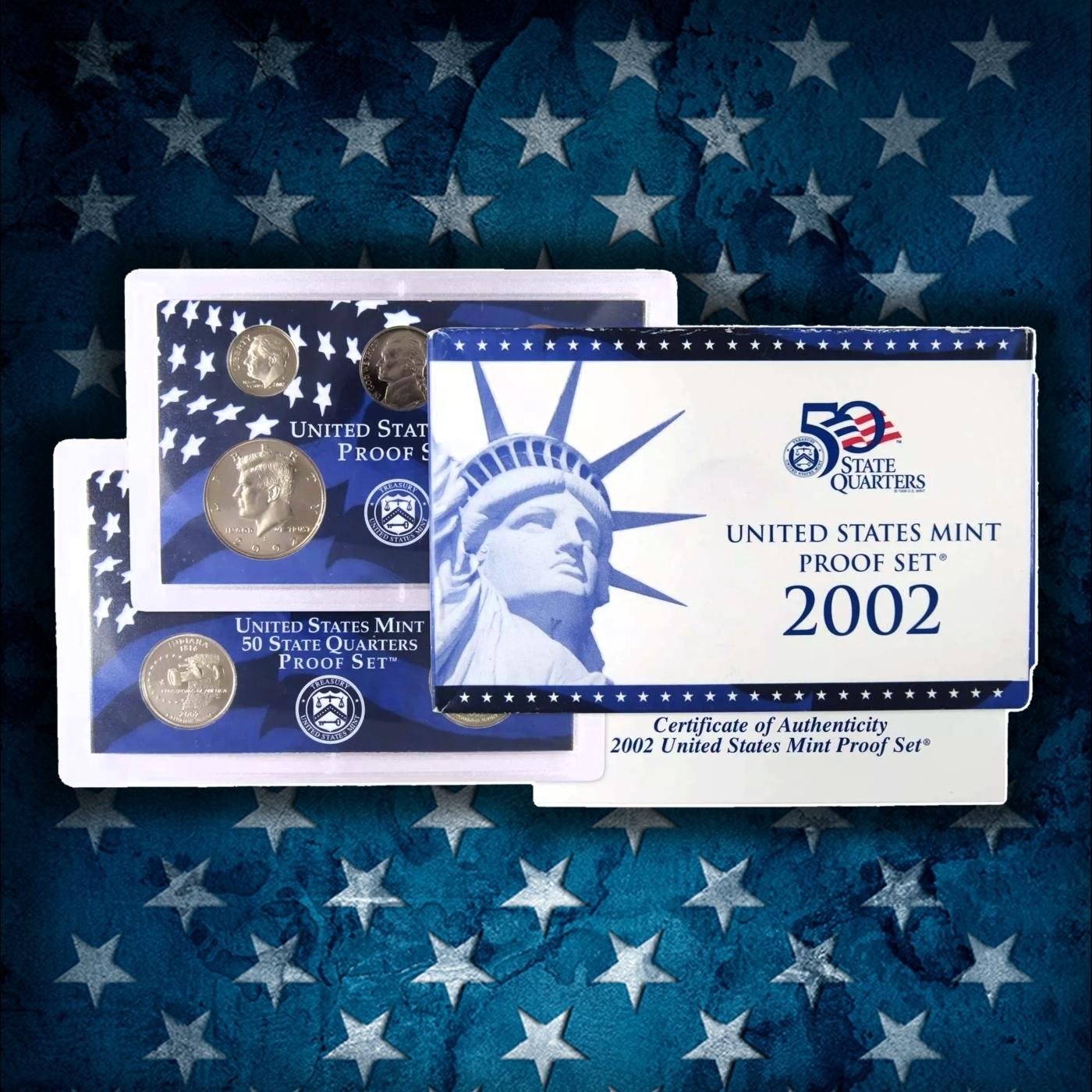 1999-2008 Proof Set Run - 109 Coins, Full 50 State Quarters Run 10 Complete Sets