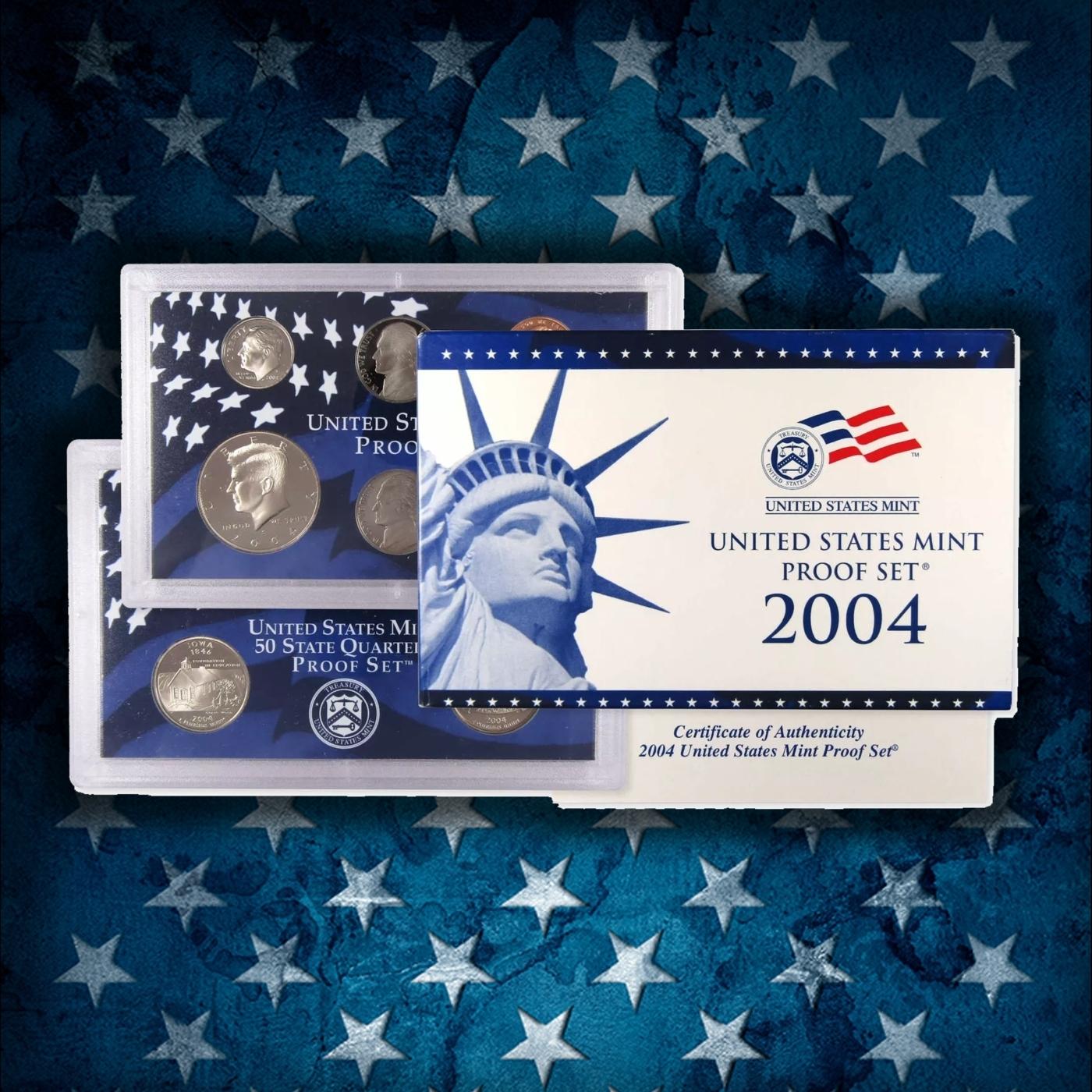 1999-2008 Proof Set Run - 109 Coins, Full 50 State Quarters Run 10 Complete Sets