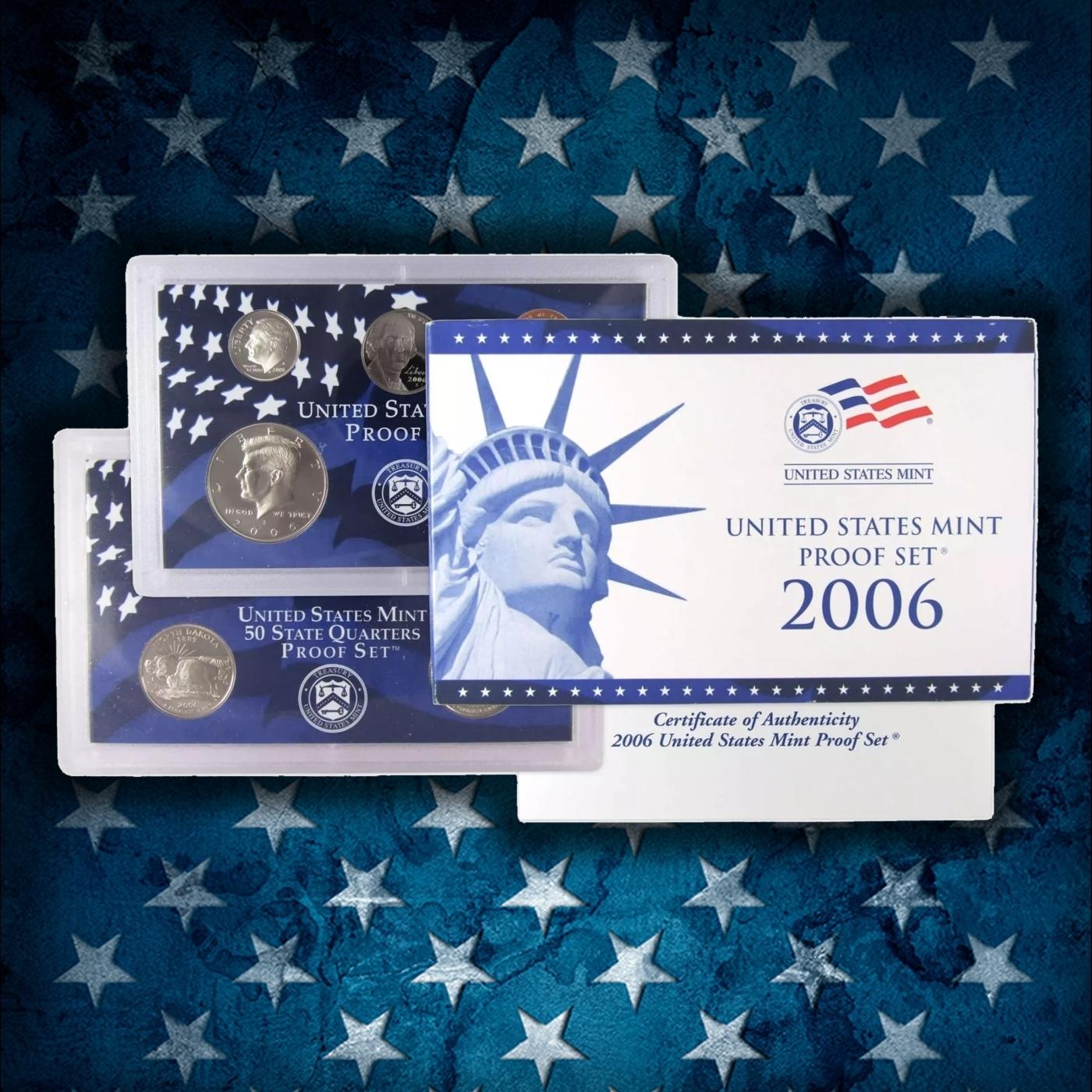 1999-2008 Proof Set Run - 109 Coins, Full 50 State Quarters Run 10 Complete Sets