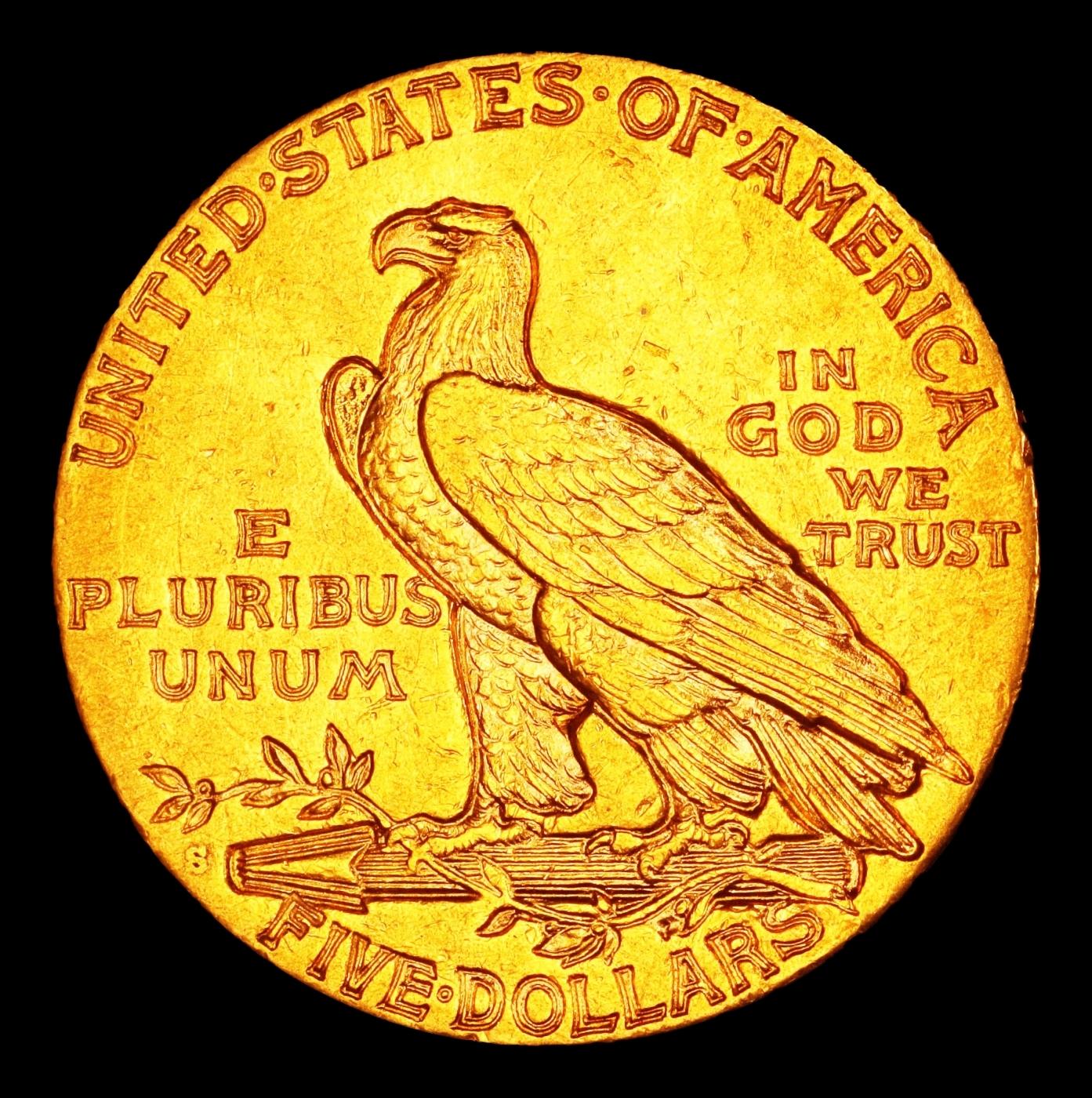 1909-s Gold Indian Half Eagle $5 ms64+ USCG