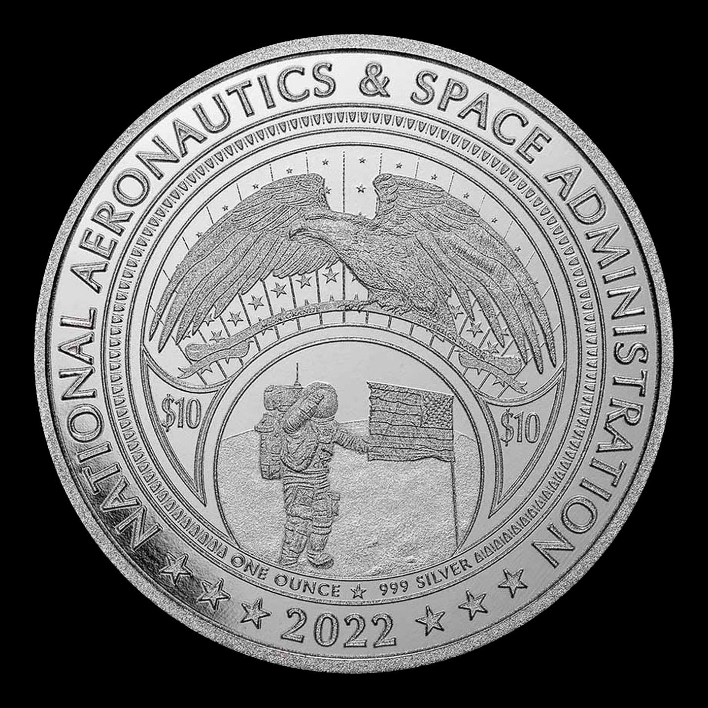 2022 NASA Mesa Grande  Worm Logo BU - 1 oz Silver Round Round