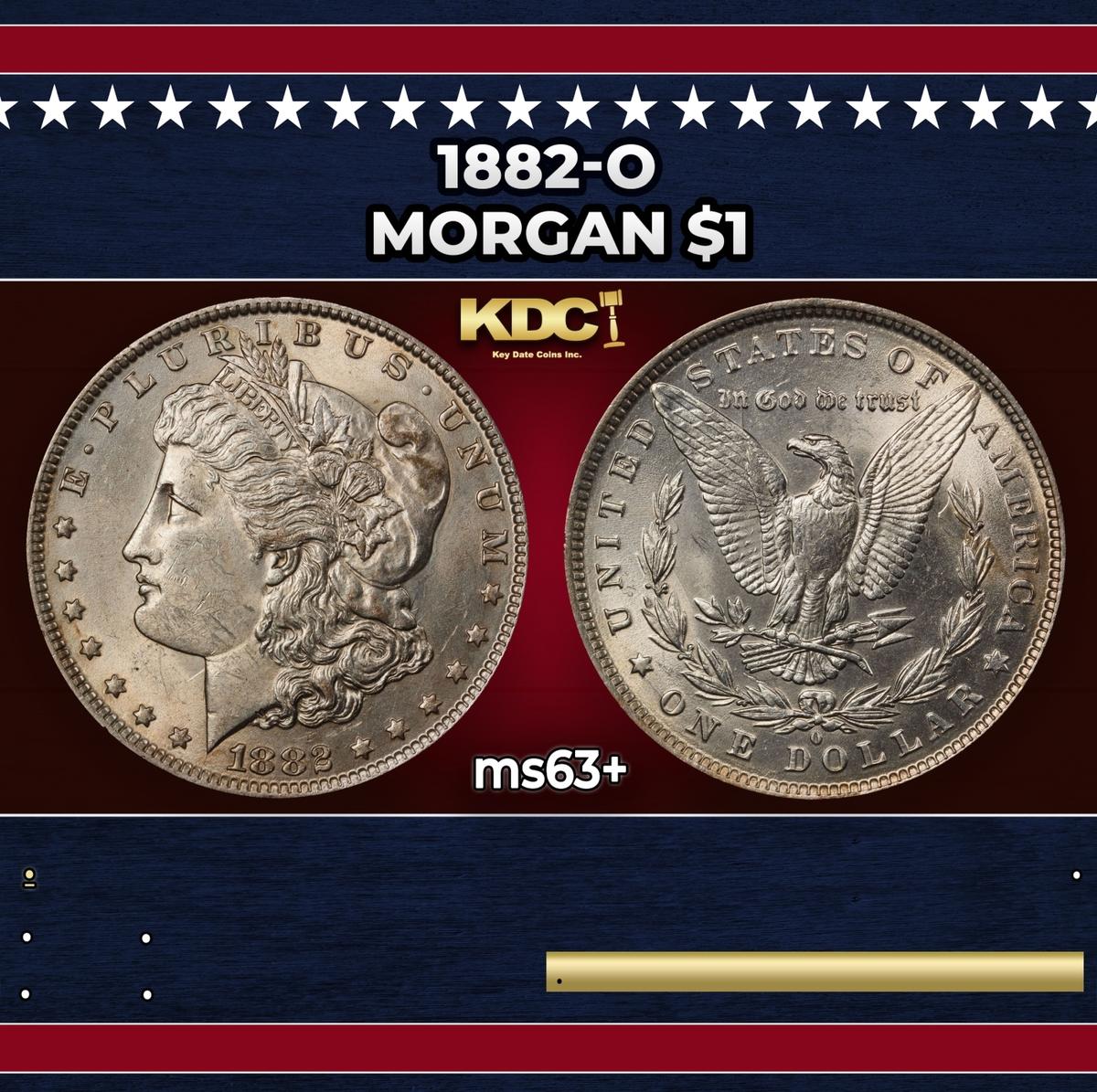 1882-o Morgan Dollar $1 Grades ms63+