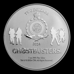 2024 Niue $2 Ghostbusters "No Ghosts" Logo Coin - 1 oz Silver Round Round