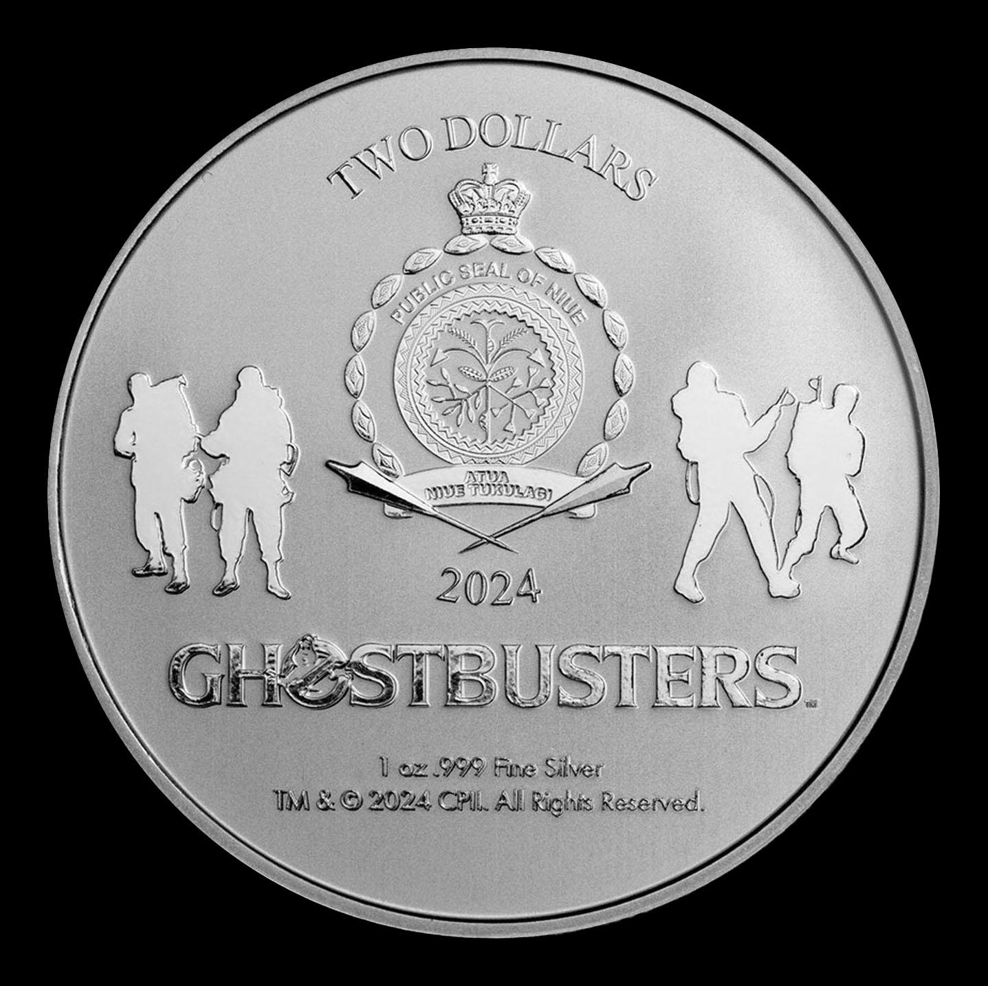 2024 Niue $2 Ghostbusters "No Ghosts" Logo Coin - 1 oz Silver Round Round
