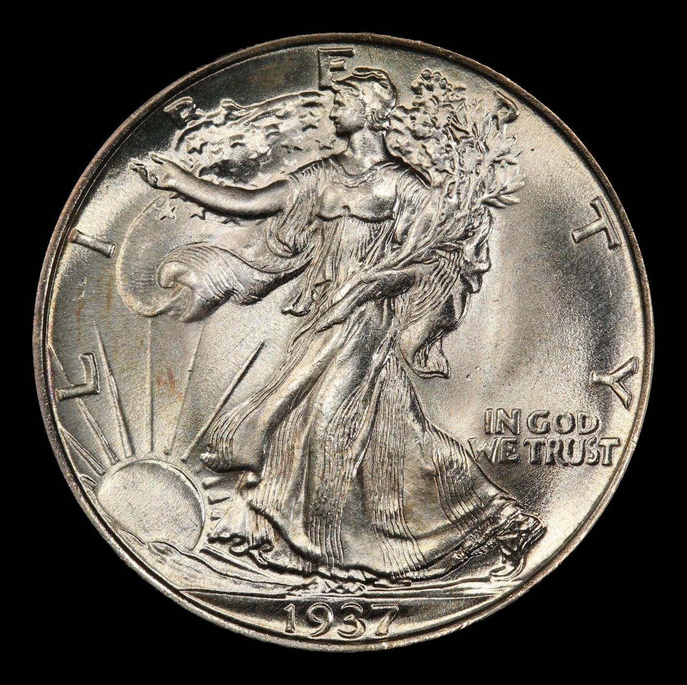 1937-p Walking Liberty Half Dollar Near Top Pop 50c ms67+ SEGS