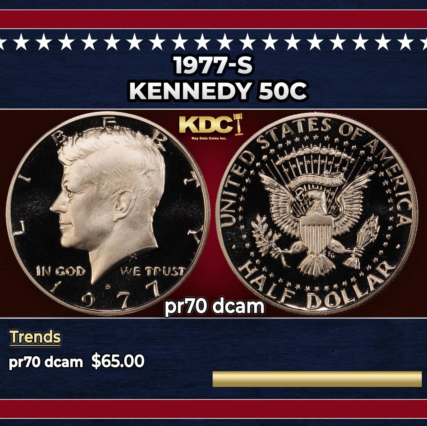 1977-s Proof Kennedy Half Dollar 50c pr70 dcam SEGS
