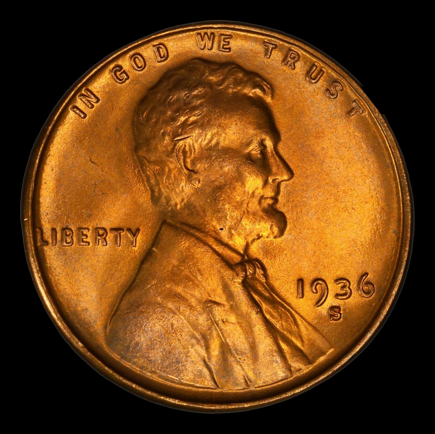 1936-s Lincoln Cent Near Top Pop 1c ms67 rd SEGS