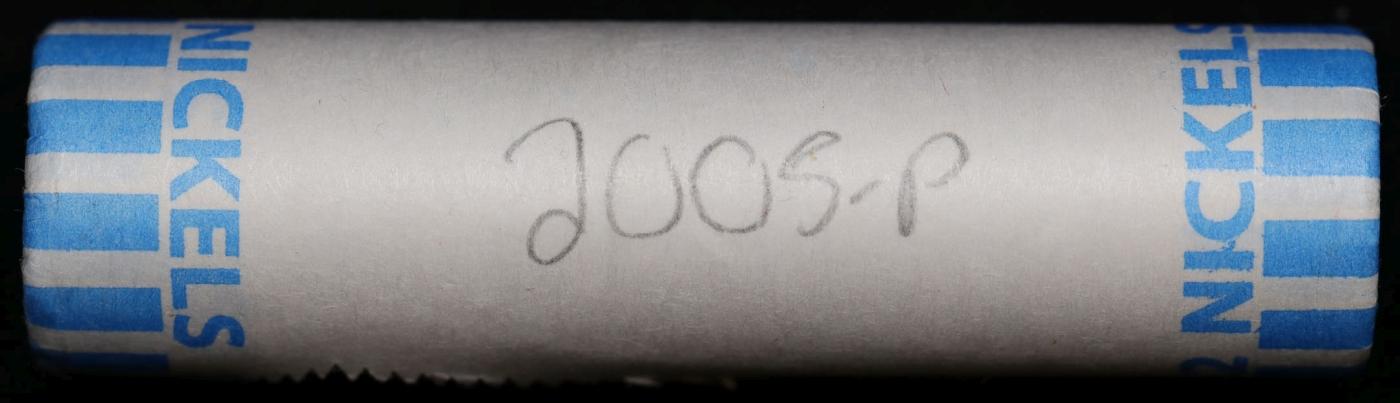 BU Shotgun Jefferson 5c roll, 2005-p Bison 40 pcs Bank $2 Nickel Wrapper