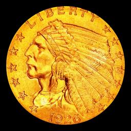 1926-p Gold Indian Quarter Eagle Near Top Pop! $2 1/2 ms66 USCG