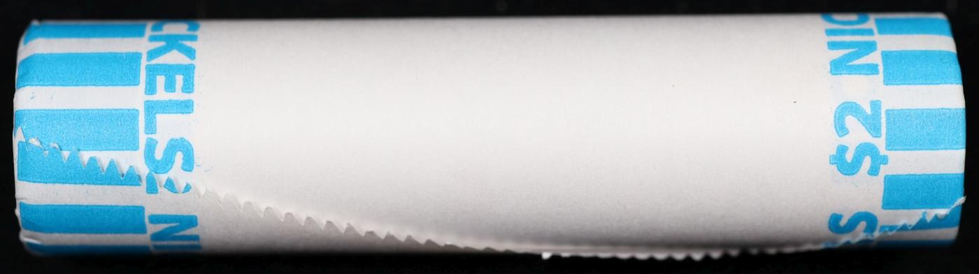 BU Shotgun Jefferson 5c roll, 1987-p 40 pcs Bank $2 Nickel Wrapper