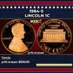 1984-s Proof Lincoln Cent 1c pr70 rd dcam SEGS
