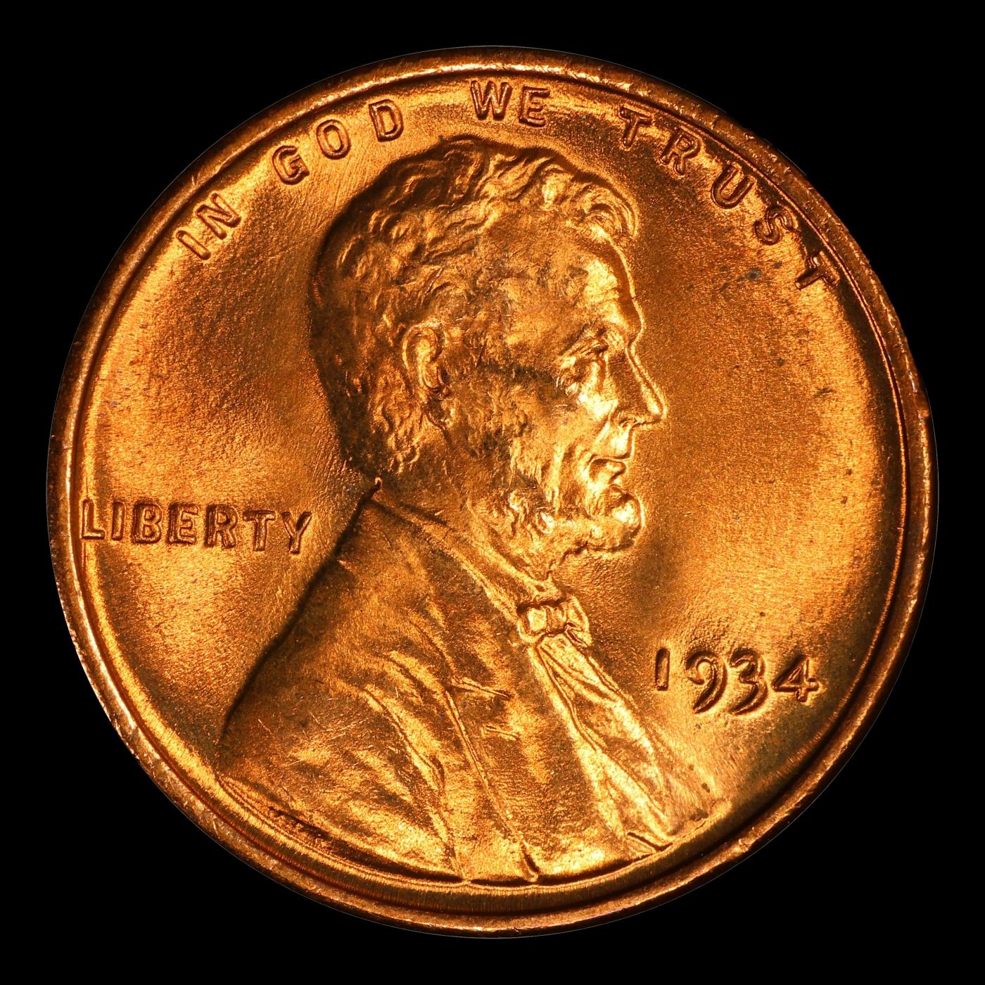 1934-p Lincoln Cent Near Top Pop 1c ms67 rd SEGS