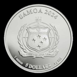 2024 Free Parking Monopoly 1oz .999 Silver Round Colorized Samoa Round