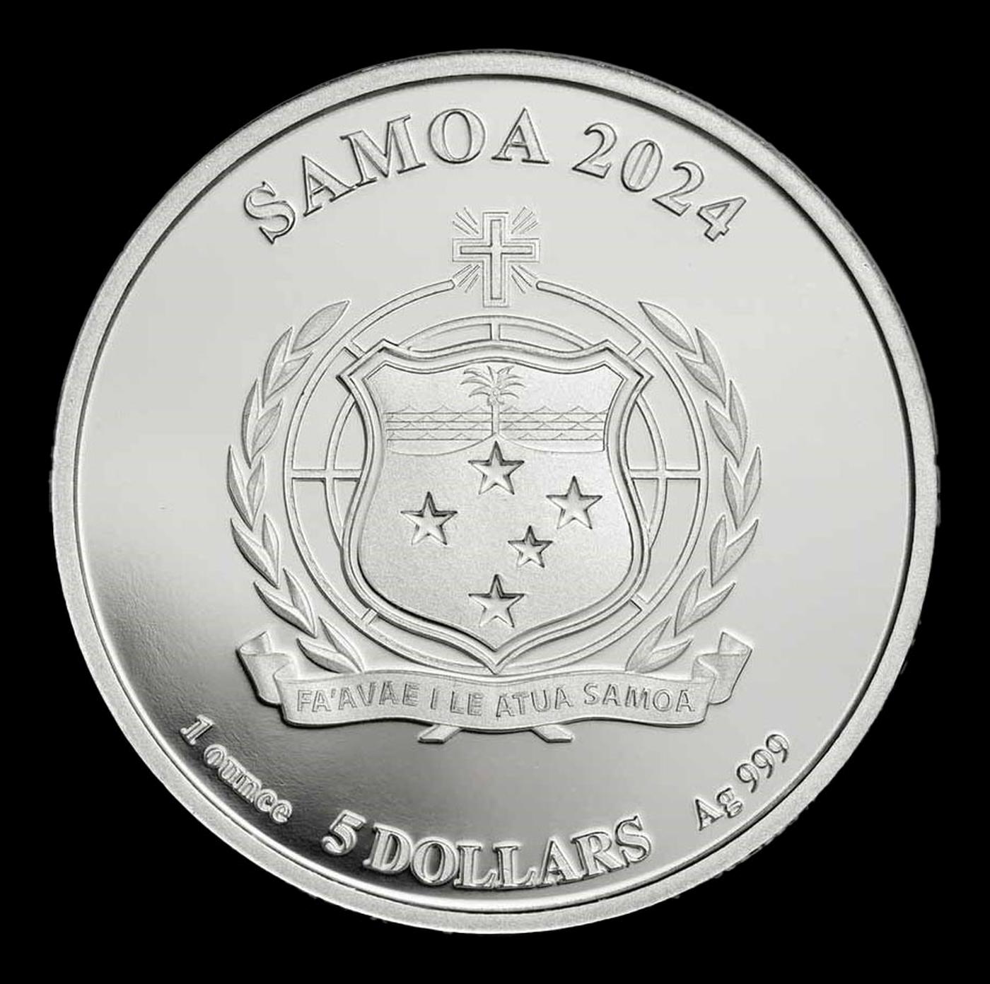 2024 Free Parking Monopoly 1oz .999 Silver Round Colorized Samoa Round