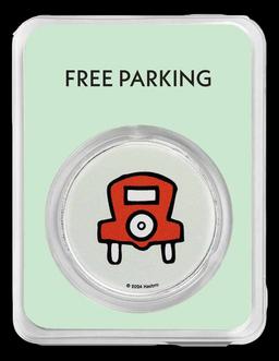 2024 Free Parking Monopoly 1oz .999 Silver Round Colorized Samoa Round