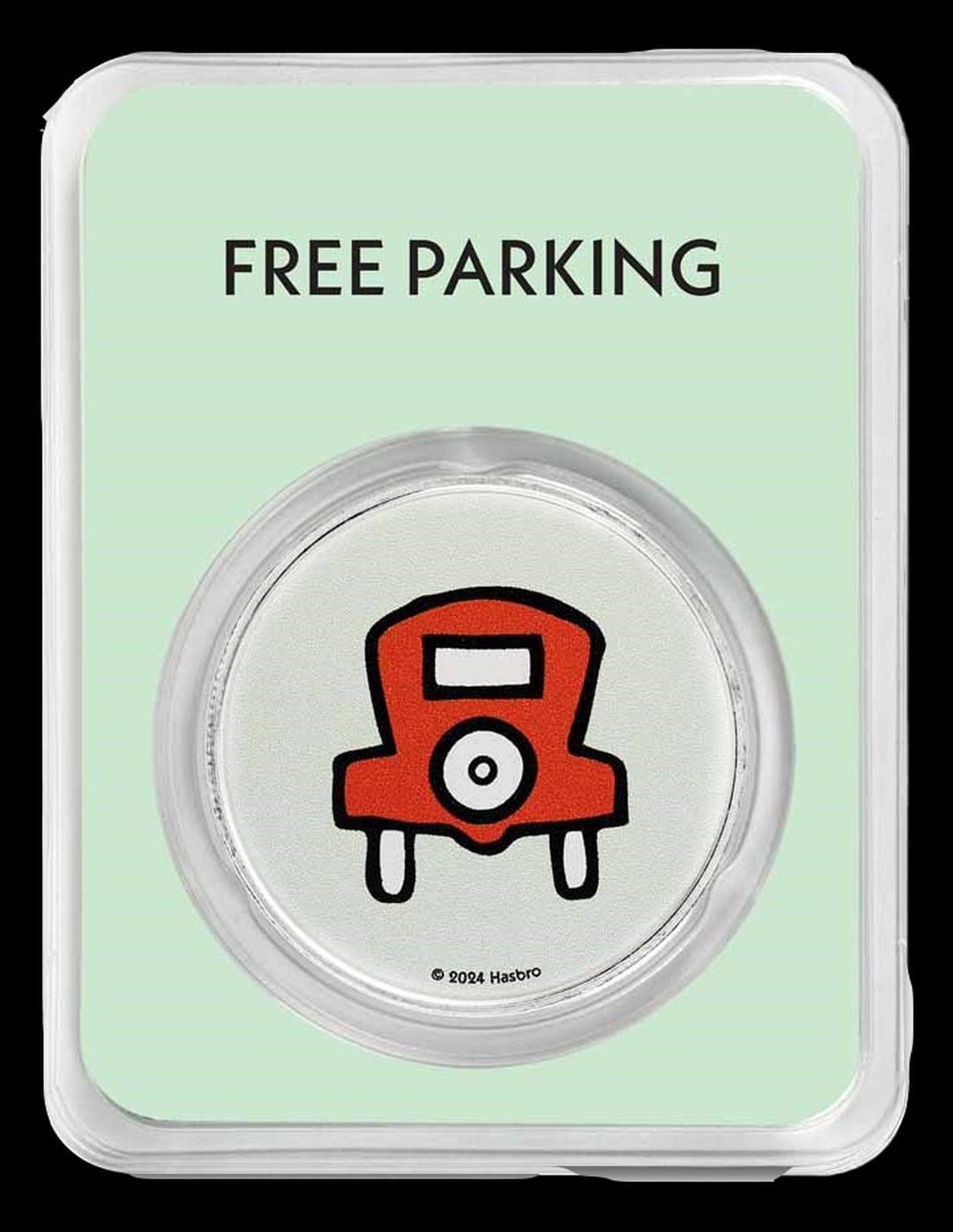 2024 Free Parking Monopoly 1oz .999 Silver Round Colorized Samoa Round