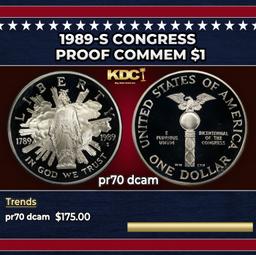 1989-s Congress Proof Modern Commem Dollar $1 pr70 dcam SEGS