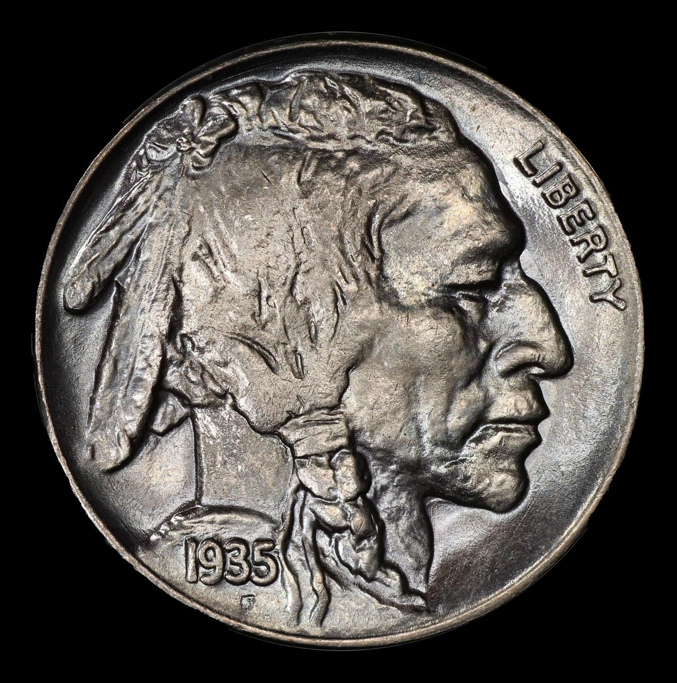 1935-p Buffalo Nickel Near Top Pop 5c ms67+ SEGS