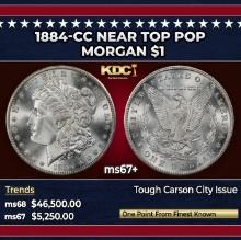 1884-cc Morgan Dollar Near Top Pop $1 ms67+ SEGS