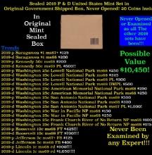 Sealed 2019 United States Mint Set in Original Government Shipped Box, Never Opened! 21 Coins Inside