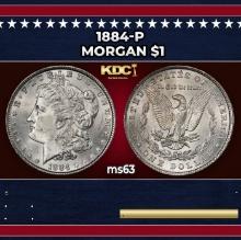 1884-p Morgan Dollar $1 Grades ms63