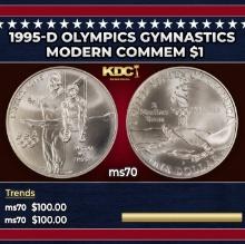 1995-d Olympics Gymnastics Modern Commem Dollar $1 ms70 SEGS