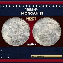 1885-p Morgan Dollar $1 Grades ms64+