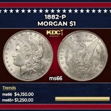1882-p Morgan Dollar $1 ms66 SEGS