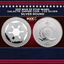2021 Niue $2 Star Wars: Galactic Empire Coin - 1 oz Silver Round Round